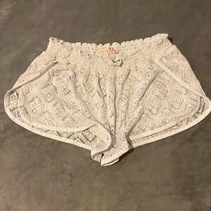 OP Cream Lace Swim Coverup Shorts
